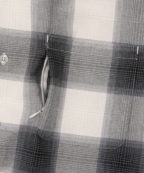 HUF（ハフ）の「OG LOGO OMBRE PLAID LS SHIRT / HUF ハフ 長袖シャツ（シャツ/ブラウス・メンズ・ブルー系その他/グレー・SMALL/XX-LARGE/X-LARGE/LARGE/MEDIUM）」の5枚目の写真