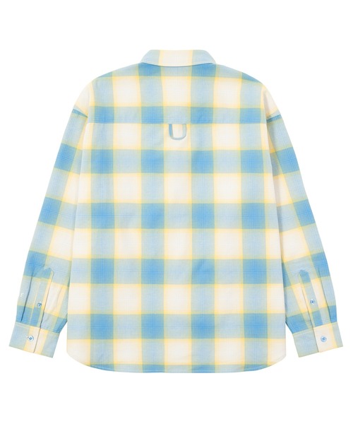 HUF（ハフ）の「OG LOGO OMBRE PLAID LS SHIRT / HUF ハフ 長袖シャツ（シャツ/ブラウス・メンズ・ブルー系その他/グレー・SMALL/XX-LARGE/X-LARGE/LARGE/MEDIUM）」の7枚目の写真