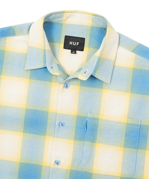 HUF（ハフ）の「OG LOGO OMBRE PLAID LS SHIRT / HUF ハフ 長袖シャツ（シャツ/ブラウス・メンズ・ブルー系その他/グレー・SMALL/XX-LARGE/X-LARGE/LARGE/MEDIUM）」の8枚目の写真
