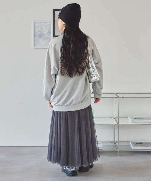 LinoU.(リノユー)の「ワッフル編みロングTシャツ(Tシャツ/カットソー・レディース・ホワイト/ブラック/グレー・M/L)」の15枚目の写真