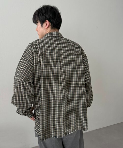 DISCOAT(ディスコート)の「【WEB限定】チェックフリンジオーバーシャツ(シャツ/ブラウス・レディース・ブルー/ブラック・FREE)」の14枚目の写真