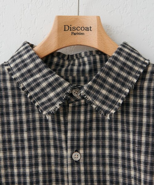 DISCOAT(ディスコート)の「【WEB限定】チェックフリンジオーバーシャツ(シャツ/ブラウス・レディース・ブルー/ブラック・FREE)」の21枚目の写真