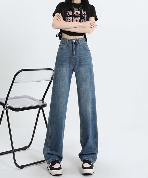 BANICO(バニコ)の「【BANICO】ウォッシュデニムパンツ(デニムパンツ・レディース・ブルー/ライトブルー・LARGE/MEDIUM/SMALL)」の22枚目の写真