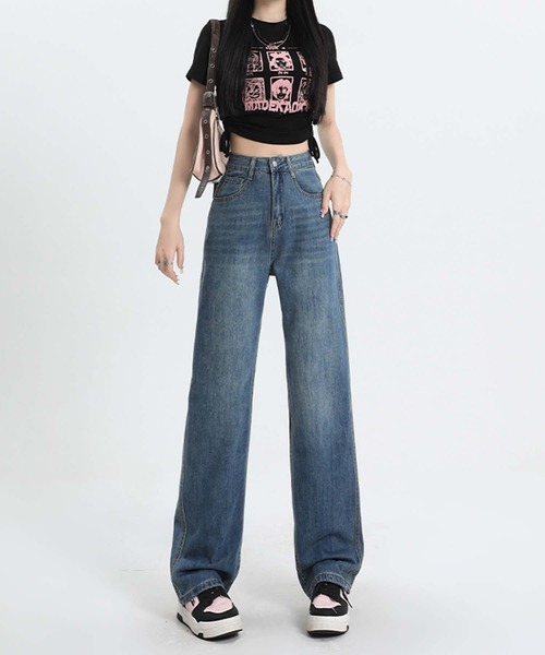 BANICO(バニコ)の「【BANICO】ウォッシュデニムパンツ(デニムパンツ・レディース・ブルー/ライトブルー・LARGE/MEDIUM/SMALL)」の6枚目の写真