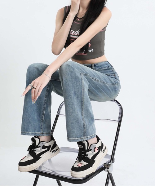 BANICO(バニコ)の「【BANICO】ウォッシュデニムパンツ(デニムパンツ・レディース・ブルー/ライトブルー・LARGE/MEDIUM/SMALL)」の14枚目の写真
