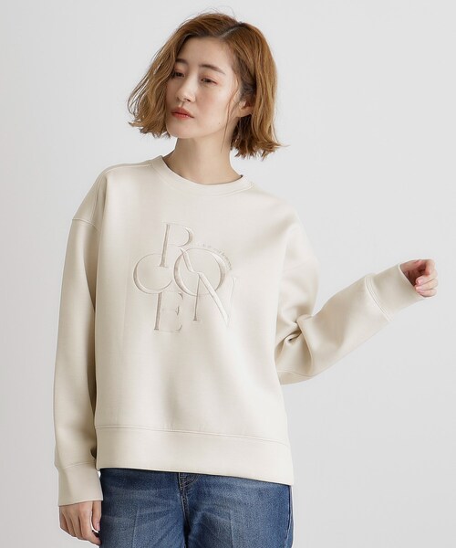 grove（グローブ）の「サークルロゴ刺繍ダンボールスエット（スウェット・レディース・ブラック/オフホワイト/ナチュラル・02/03/01/04/05）」の3枚目の写真