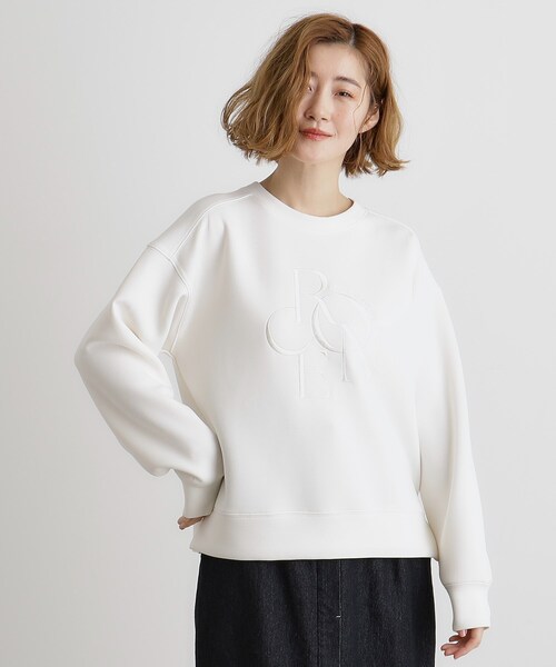 grove（グローブ）の「サークルロゴ刺繍ダンボールスエット（スウェット・レディース・ブラック/オフホワイト/ナチュラル・02/03/01/04/05）」の4枚目の写真