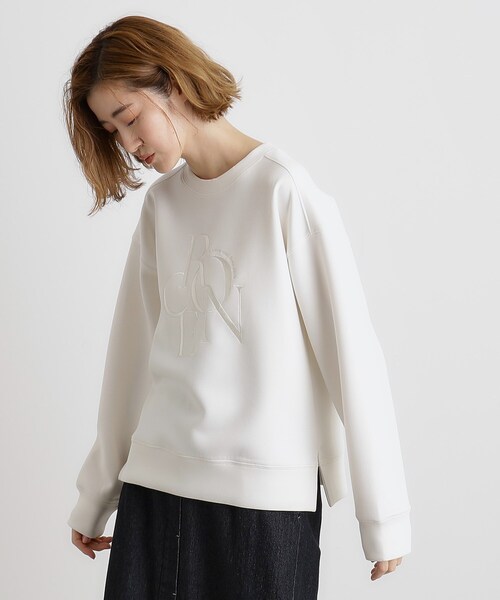 grove（グローブ）の「サークルロゴ刺繍ダンボールスエット（スウェット・レディース・ブラック/オフホワイト/ナチュラル・02/03/01/04/05）」の5枚目の写真