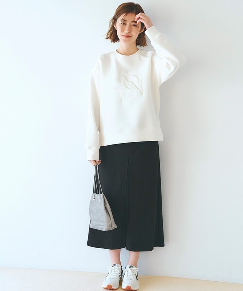 grove（グローブ）の「サークルロゴ刺繍ダンボールスエット（スウェット・レディース・ブラック/オフホワイト/ナチュラル・02/03/01/04/05）」の7枚目の写真