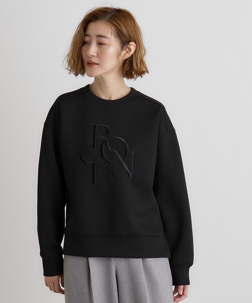 grove（グローブ）の「サークルロゴ刺繍ダンボールスエット（スウェット・レディース・ブラック/オフホワイト/ナチュラル・02/03/01/04/05）」の9枚目の写真