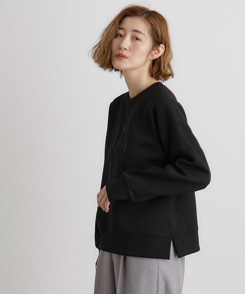 grove（グローブ）の「サークルロゴ刺繍ダンボールスエット（スウェット・レディース・ブラック/オフホワイト/ナチュラル・02/03/01/04/05）」の10枚目の写真