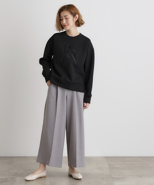 grove（グローブ）の「サークルロゴ刺繍ダンボールスエット（スウェット・レディース・ブラック/オフホワイト/ナチュラル・02/03/01/04/05）」の11枚目の写真