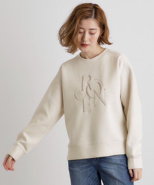 grove（グローブ）の「サークルロゴ刺繍ダンボールスエット（スウェット・レディース・ブラック/オフホワイト/ナチュラル・02/03/01/04/05）」の13枚目の写真