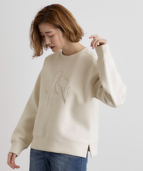 grove（グローブ）の「サークルロゴ刺繍ダンボールスエット（スウェット・レディース・ブラック/オフホワイト/ナチュラル・02/03/01/04/05）」の14枚目の写真