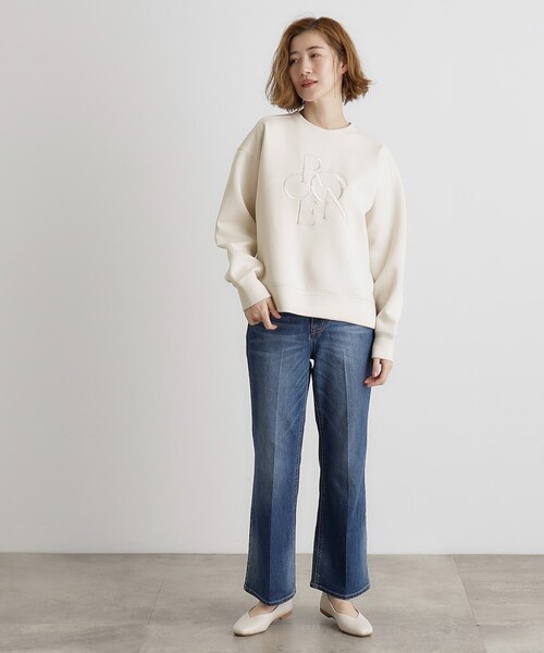 grove（グローブ）の「サークルロゴ刺繍ダンボールスエット（スウェット・レディース・ブラック/オフホワイト/ナチュラル・02/03/01/04/05）」の15枚目の写真