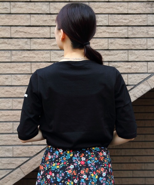 ORCIVAL（オーシバル）の「ORCIVAL/オーシバル　ボートネックハーフスリーブプルオーバー　ソリッド　BOATNECK HALFSLEEVE PULLOVER SOLID　OR-C0136 BFJ（Tシャツ/カットソー・レディース・ブラック/ホワイト/ナチュラル/ネイビー・2/1）」の8枚目の写真