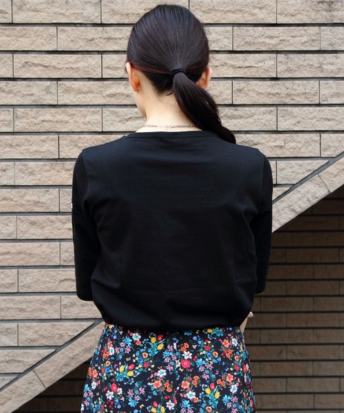 ORCIVAL（オーシバル）の「ORCIVAL/オーシバル　ボートネックハーフスリーブプルオーバー　ソリッド　BOATNECK HALFSLEEVE PULLOVER SOLID　OR-C0136 BFJ（Tシャツ/カットソー・レディース・ブラック/ホワイト/ナチュラル/ネイビー・2/1）」の9枚目の写真