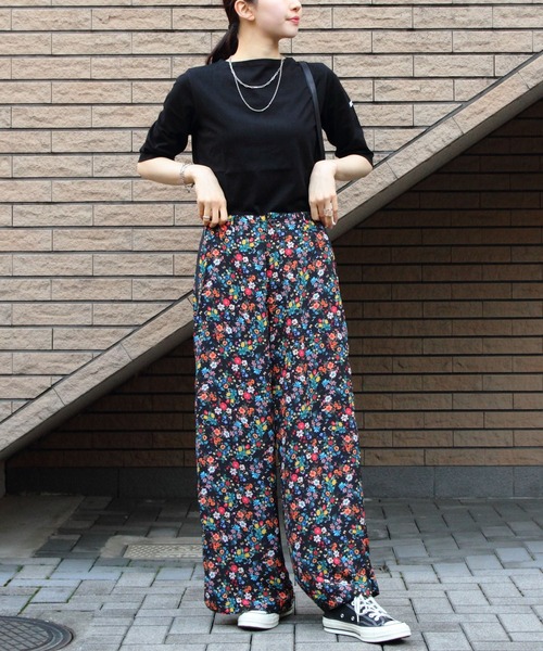 ORCIVAL/オーシバル ボートネックハーフスリーブプルオーバー