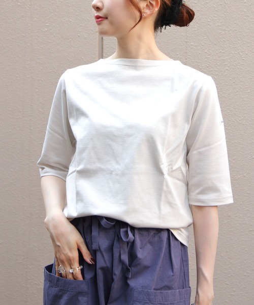 tシャツ ORCIVAL/オーシバル　ボートネックハーフスリーブプルオーバー　ソリッド　BOATNECK HALFSLEEVE PULLOVER SO ORCIVAL/オーシバル ボートネックハーフスリーブプルオーバー