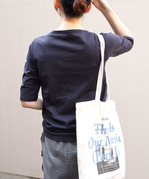 【narikomaya様】アパルトモン HALF SLEEVE プルオーバー ORCIVAL/オーシバル ボートネックハーフスリーブプルオーバー ソリッド