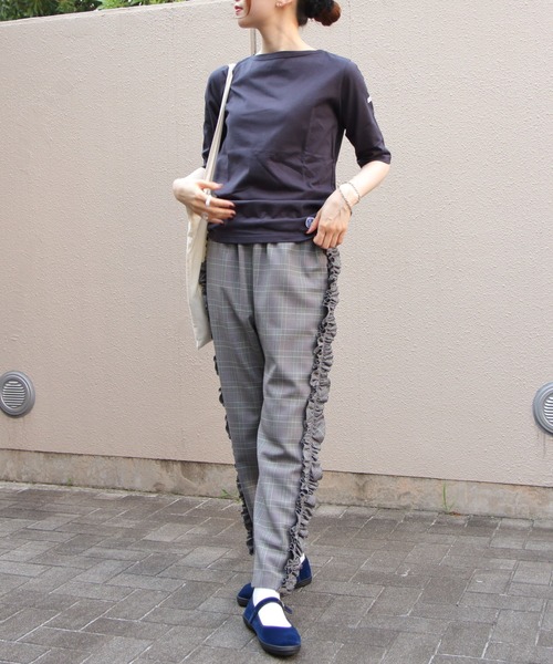 ORCIVAL（オーシバル）の「ORCIVAL/オーシバル　ボートネックハーフスリーブプルオーバー　ソリッド　BOATNECK HALFSLEEVE PULLOVER SOLID　OR-C0136 BFJ（Tシャツ/カットソー・レディース・ブラック/ホワイト/ナチュラル/ネイビー・2/1）」の19枚目の写真