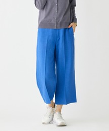 リネン混ワイドクロップトパンツ
