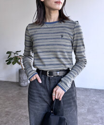 【U.S. POLO ASSN.】クルーネックリブロンT