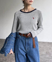 【U.S. POLO ASSN.】クルーネックリブロンT
