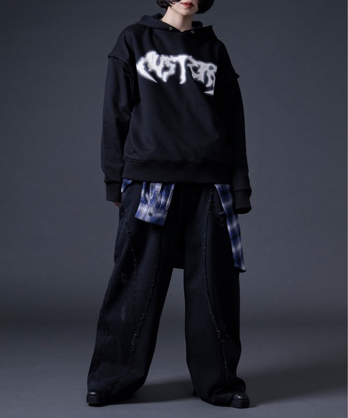 Ellno Loset(エルノロゼット)の「フリンジラインダメージデニム(デニムパンツ・メンズ・ブラック・MEDIUM/SMALL/X-SMALL/LARGE)」の22枚目の写真