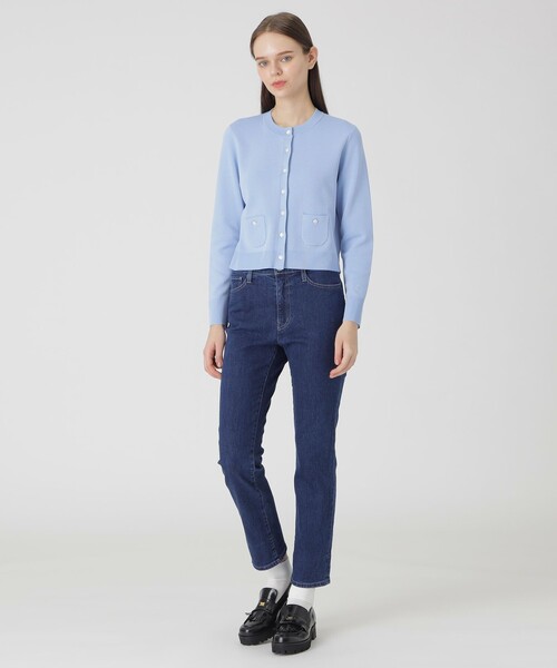 BLUE LABEL CRESTBRIDGE(ブルーレーベルクレストブリッジ)の「コットンポリエステルスムースニットカーディガン(カーディガン/ボレロ・レディース・レッド系その他/ダークネイビー/イエロー/オフホワイト/ブルー・38)」の20枚目の写真