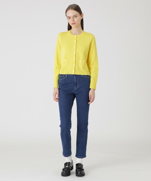 BLUE LABEL CRESTBRIDGE(ブルーレーベルクレストブリッジ)の「コットンポリエステルスムースニットカーディガン(カーディガン/ボレロ・レディース・レッド系その他/ダークネイビー/イエロー/オフホワイト/ブルー・38)」の10枚目の写真