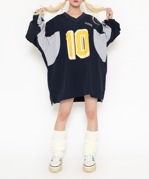 PUNYUS（プニュズ）の「ナンバリングユニフォーム（Tシャツ/カットソー・レディース・ブラック/ネイビー/ワインレッド/ピンク・3/4）」の5枚目の写真