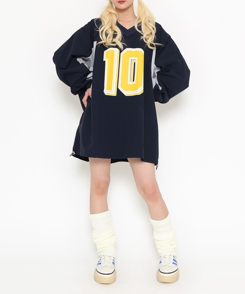 PUNYUS（プニュズ）の「ナンバリングユニフォーム（Tシャツ/カットソー・レディース・ブラック/ネイビー/ワインレッド/ピンク・3/4）」の6枚目の写真