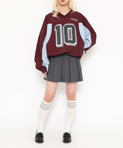 PUNYUS（プニュズ）の「ナンバリングユニフォーム（Tシャツ/カットソー・レディース・ブラック/ネイビー/ワインレッド/ピンク・3/4）」の15枚目の写真