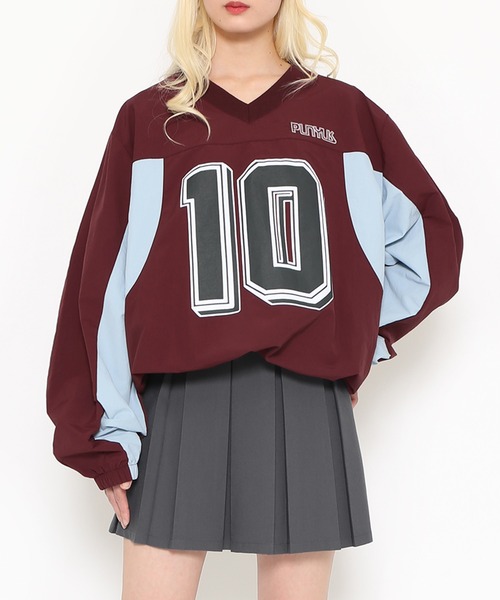 PUNYUS（プニュズ）の「ナンバリングユニフォーム（Tシャツ/カットソー・レディース・ブラック/ネイビー/ワインレッド/ピンク・3/4）」の16枚目の写真