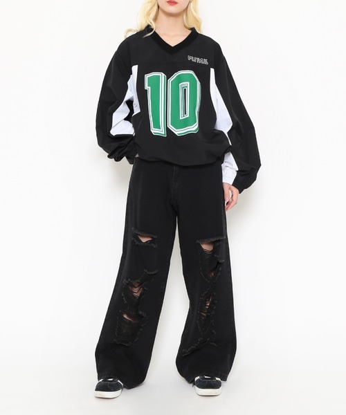 PUNYUS（プニュズ）の「ナンバリングユニフォーム（Tシャツ/カットソー・レディース・ブラック/ネイビー/ワインレッド/ピンク・3/4）」の19枚目の写真