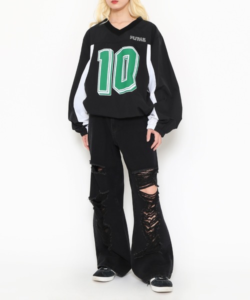 PUNYUS（プニュズ）の「ナンバリングユニフォーム（Tシャツ/カットソー・レディース・ブラック/ネイビー/ワインレッド/ピンク・3/4）」の20枚目の写真