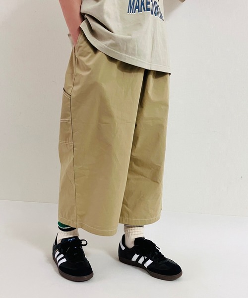 jak　売約済み　ペレペレ　ペインターパンツ　ベージュ　W40 セール】7分丈ワイドペインターパンツ□150.160cm（その他パンツ