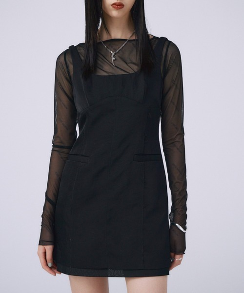 josemoon スクエアネックサテンミニドレス SQUARE NECK SATIN MINIDRESS/スクエアネックサテンミニドレス