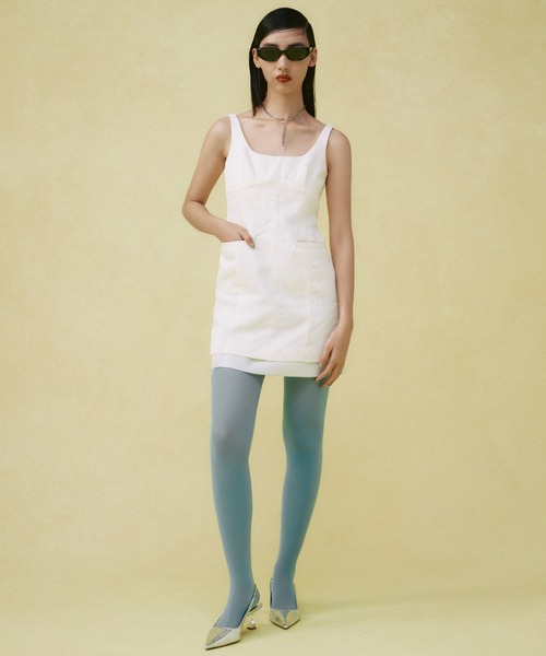 SQUARE NECK SATIN MINIDRESS/スクエアネックサテンミニドレス