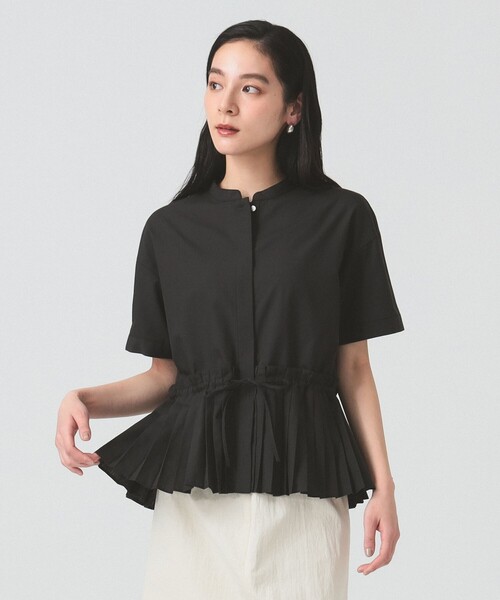 Ray BEAMS（レイビームス）の「プリーツ キリカエ バンドカラー シャツ（シャツ/ブラウス・レディース・ブラック/ホワイト/ライトブルー・ONE SIZE）」の17枚目の写真