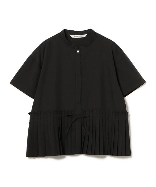 セール】プリーツ キリカエ バンドカラー シャツ（シャツ/ブラウス  