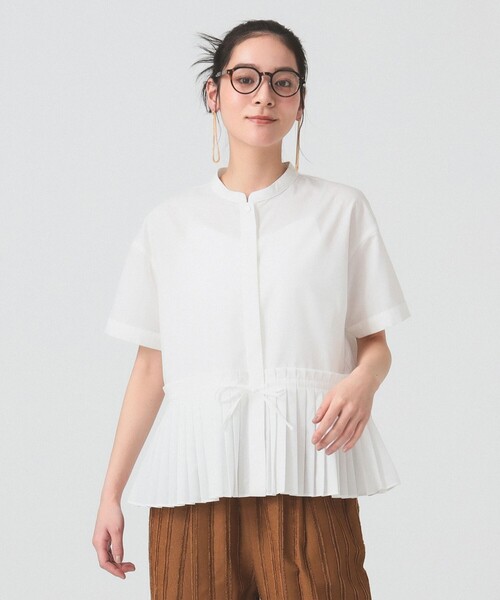 Ray BEAMS（レイビームス）の「プリーツ キリカエ バンドカラー シャツ（シャツ/ブラウス・レディース・ブラック/ホワイト/ライトブルー・ONE SIZE）」の8枚目の写真