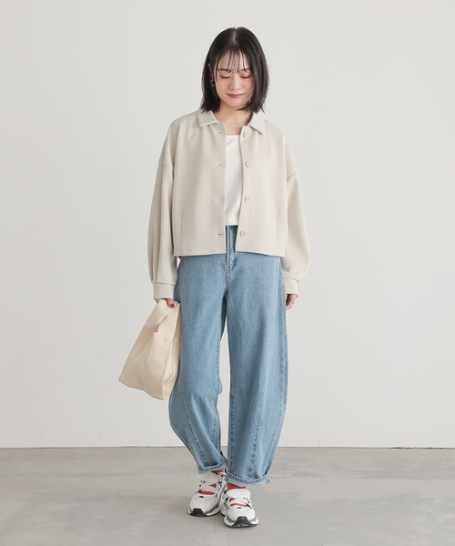 n'OrLABEL（ノアールレーベル）の「【機能素材】『ダンボールニットショートカーディガン』（カーディガン/ボレロ・レディース・ブラック/アイボリー/ブルー・2/1）」の10枚目の写真