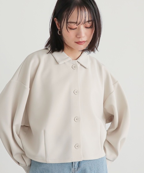 n'OrLABEL（ノアールレーベル）の「【機能素材】『ダンボールニットショートカーディガン』（カーディガン/ボレロ・レディース・ブラック/アイボリー/ブルー・2/1）」の11枚目の写真