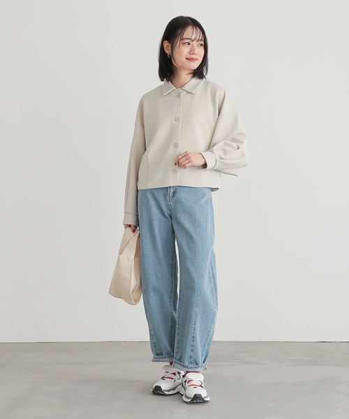 n'OrLABEL（ノアールレーベル）の「【機能素材】『ダンボールニットショートカーディガン』（カーディガン/ボレロ・レディース・ブラック/アイボリー/ブルー・2/1）」の13枚目の写真