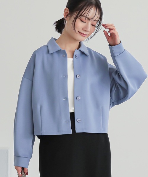 n'OrLABEL（ノアールレーベル）の「【機能素材】『ダンボールニットショートカーディガン』（カーディガン/ボレロ・レディース・ブラック/アイボリー/ブルー・2/1）」の14枚目の写真