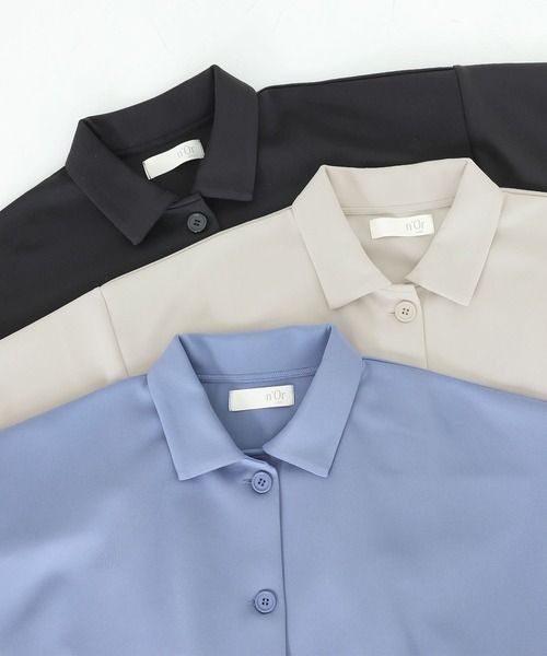 n'OrLABEL（ノアールレーベル）の「【機能素材】『ダンボールニットショートカーディガン』（カーディガン/ボレロ・レディース・ブラック/アイボリー/ブルー・2/1）」の4枚目の写真