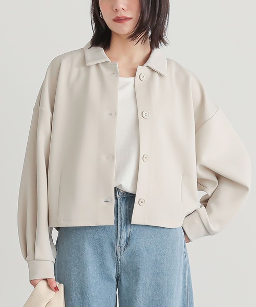 n'OrLABEL（ノアールレーベル）の「【機能素材】『ダンボールニットショートカーディガン』（カーディガン/ボレロ・レディース・ブラック/アイボリー/ブルー・2/1）」の5枚目の写真