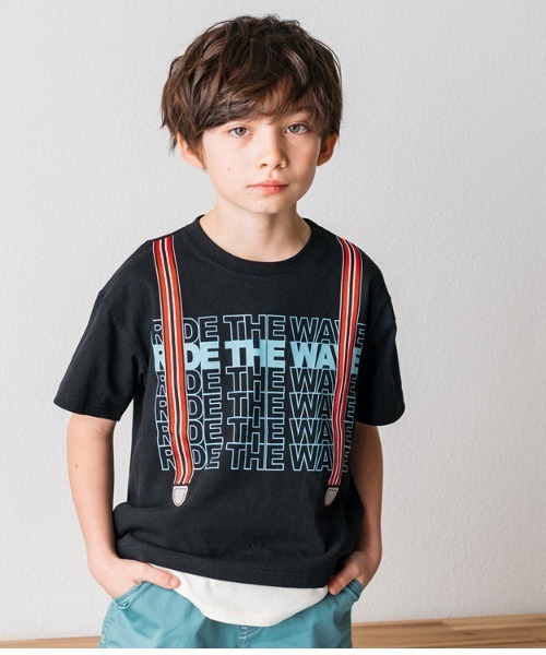 セール】サスペンダープリントレイヤード風半袖Tシャツ（Tシャツ